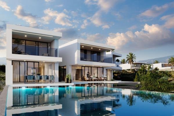 GİRNE ÇATALKÖY BÖLGESİNDE DENİZE SIFIR KONUMDA ULTRA LÜKS 4+1 SATILIK VİLLA