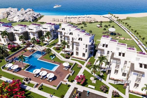 GİRNE KÜÇÜKERENKÖY BÖLGESİNDE ÖZEL PLAJA SAHİP PROJEDEN SATILIK LOFT DAİRE