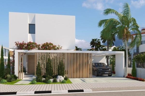 GİRNE KARŞIYAKA BÖLGESİNDE DENİZE 400 METRE MESAFEDE ÖZEL HAVUZLU MODERN TASARIM 3+1 VİLLALAR