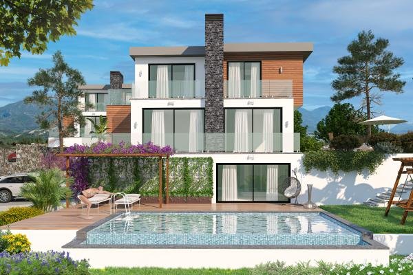 GİRNE ÇATALKÖYDE PROJE AŞAMSINDAN SATILIK 4+2 TRİPLEX VİLLA