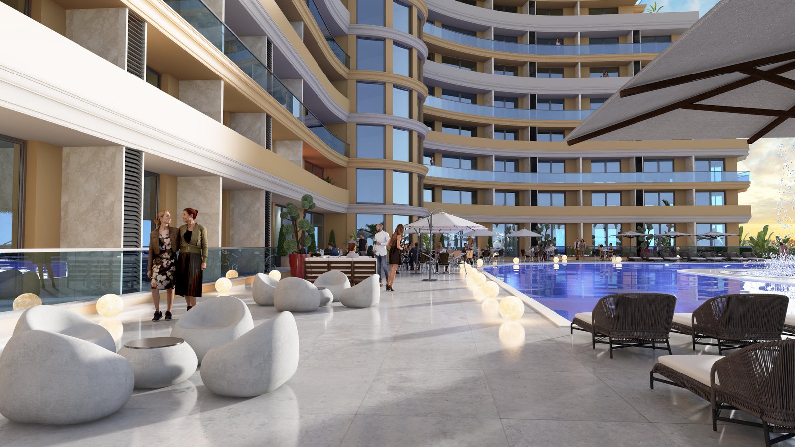 SATILIK 1+1 DAİRE – İSKELE LONG BEACH – GENİŞ BALKONLU, DENİZ MANZARALI, MERKEZİ LOKASYONDA